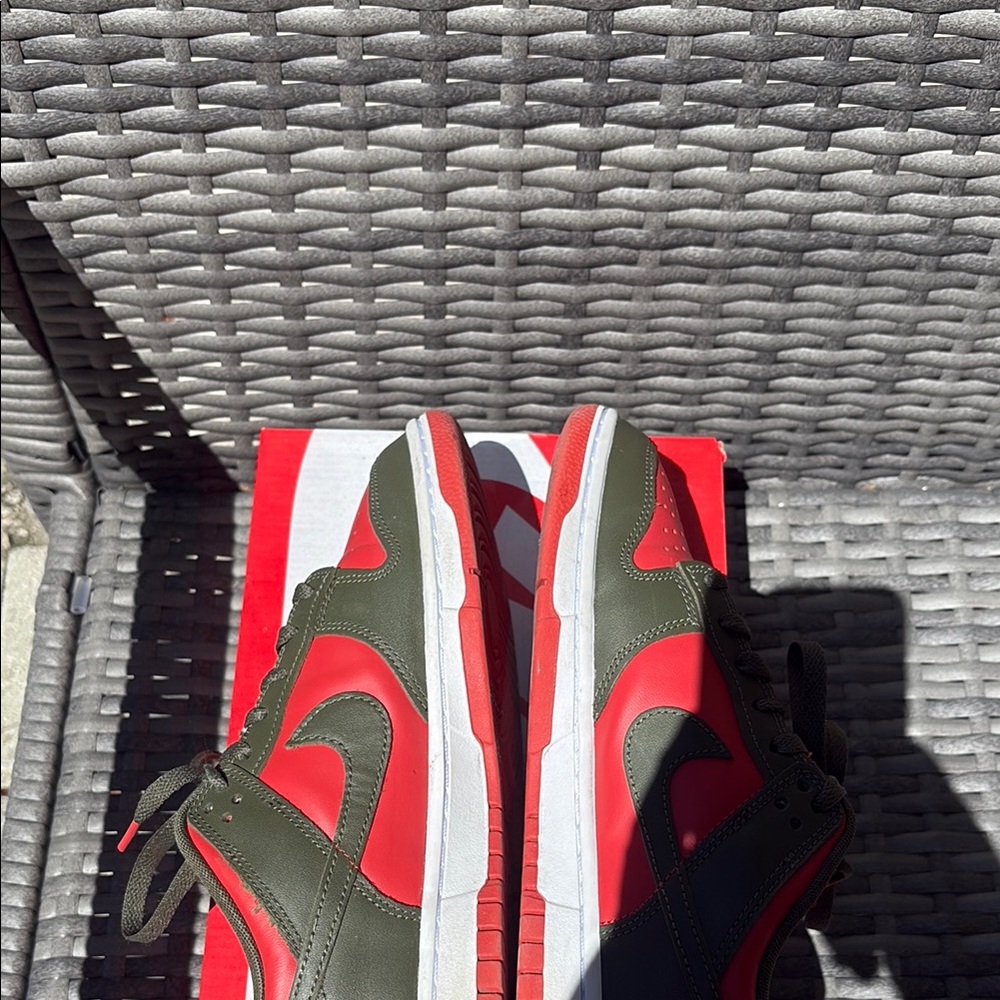 Nike Dunk Low Red and Olive - Picture 6 of 8